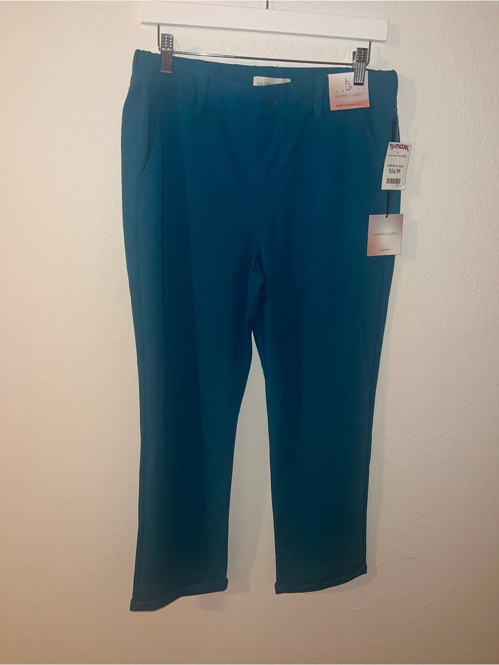Women’s Teal Straight-Leg Pants